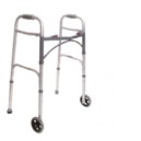 Adult - 2 Button Folding Walker - 5" Wheels